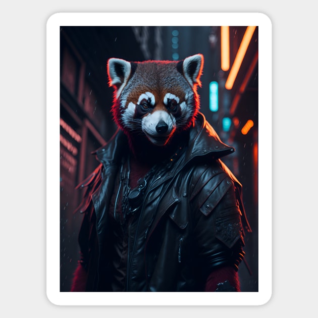 Red Panda Rain Rebel Sticker by star trek fanart and more